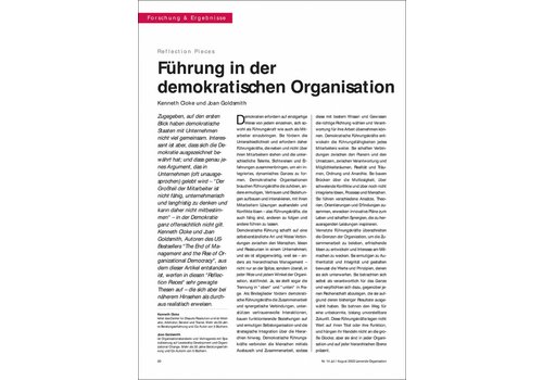 Führung in der demokratischen Organisation