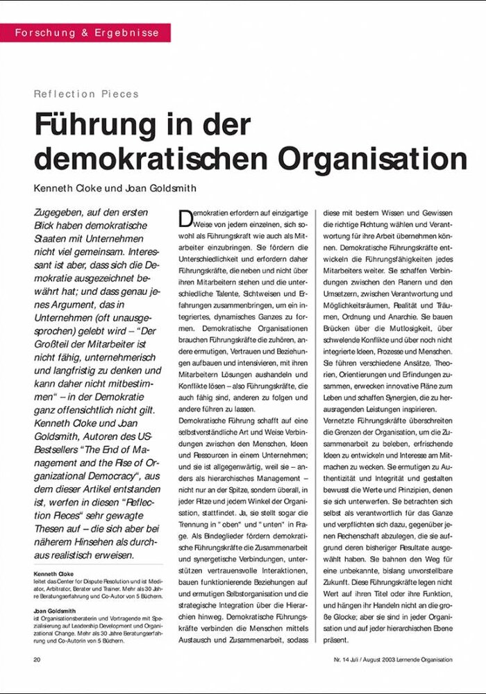 Führung in der demokratischen Organisation