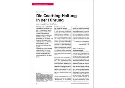 Die Coaching-Haltung in der Führung