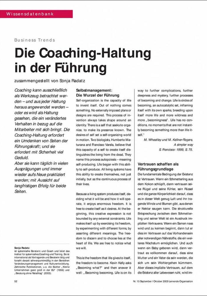 Die Coaching-Haltung in der Führung