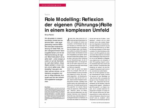 Role Modelling: Reflexion der eigenen (Führungs-)Rolle in einem komplexen Umfeld