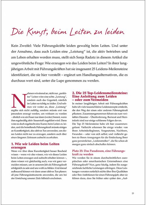 Die Kunst, beim Leiten zu leiden