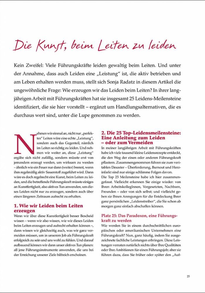 Die Kunst, beim Leiten zu leiden