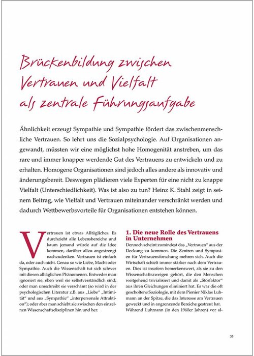 Brückenbildung zwischen Vertrauen und Vielfalt als zentrale Führungsaufgabe