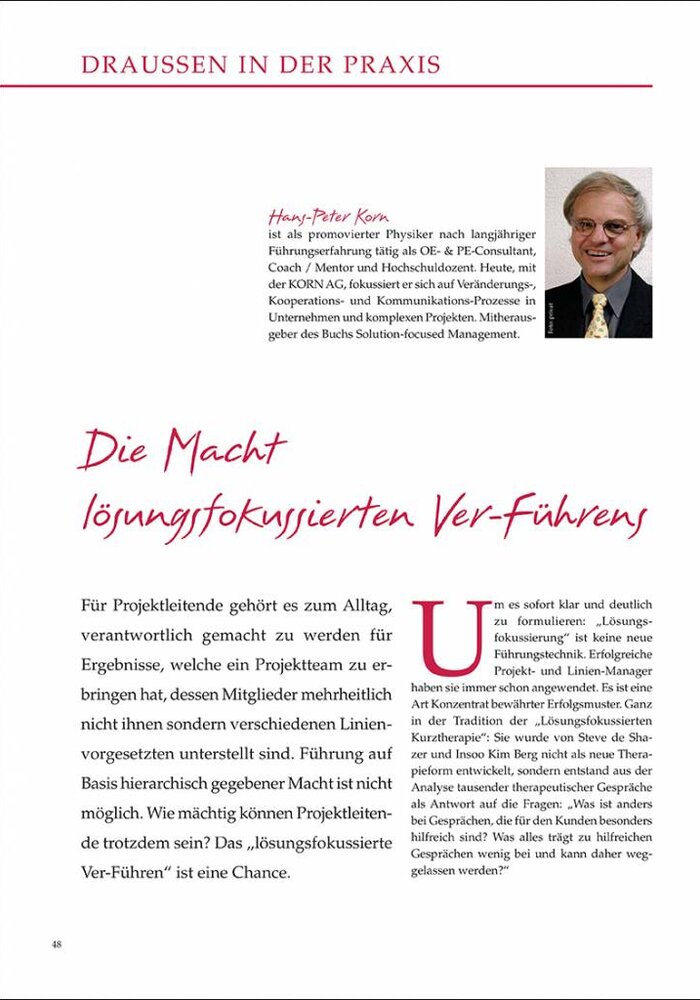 Die Macht lösungsfokussierten Ver-Führens