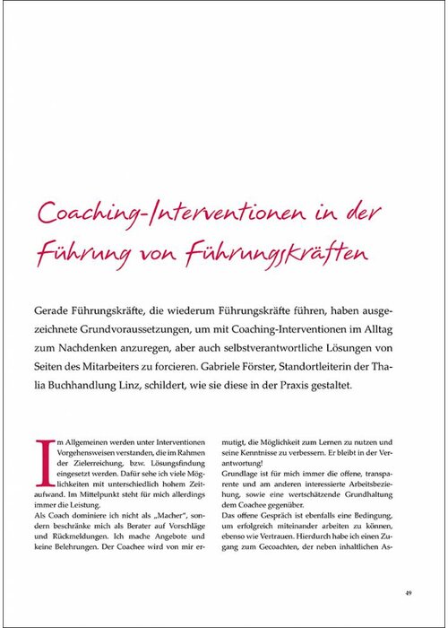 Coaching-Interventionen in der Führung von Führungskräften