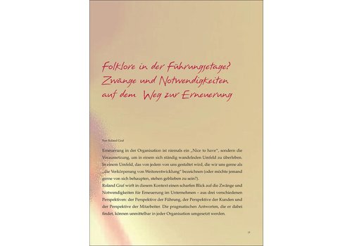 Folklore in der Führungsetage? Zwänge und Notwendigkeiten auf dem Weg zur Erneuerung