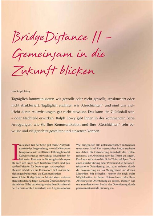 BridgeDistance II – Gemeinsam in die Zukunft blicken