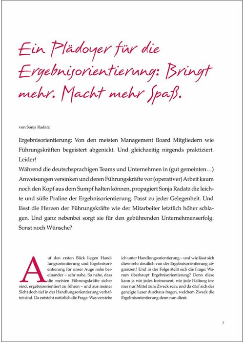Gelebte ergebnisorientierte Führung