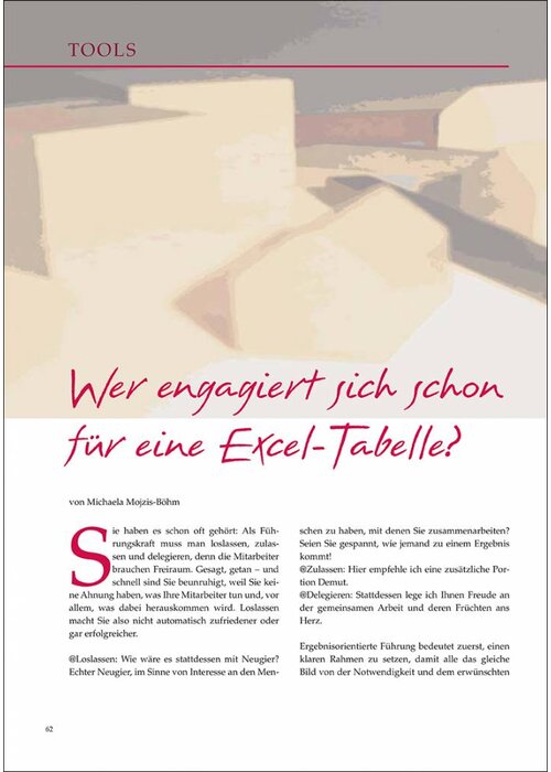 Wer engagiert sich schon für eine Excel-Tabelle?