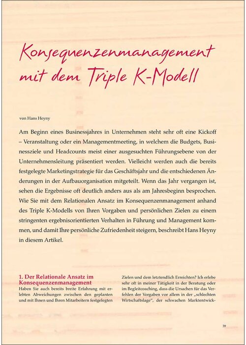 Konsequenzenmanagement mit dem Triple K-Modell