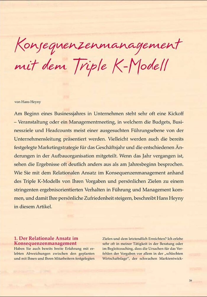 Konsequenzenmanagement mit dem Triple K-Modell