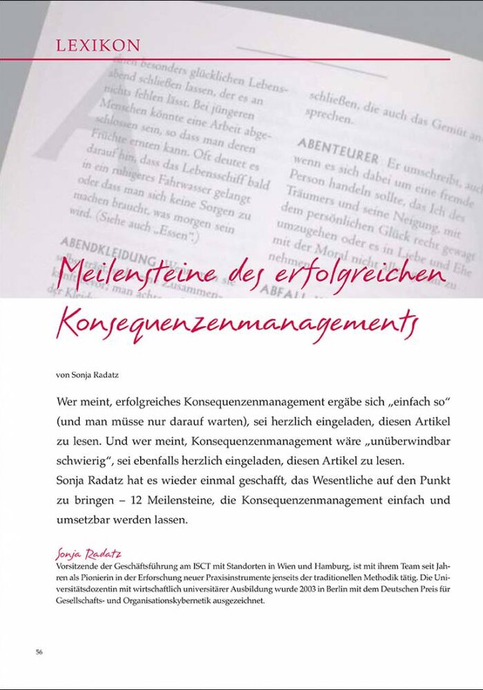 Meilensteine des erfolgreichen Konsequenzenmanagements