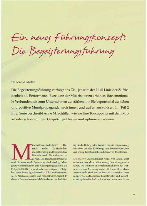 Ein neues Führungskonzept: Die Begeisterungsführung