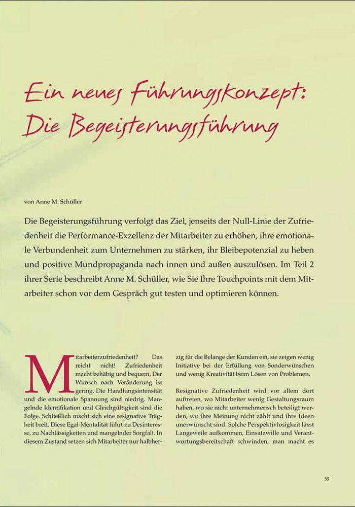 Ein neues Führungskonzept: Die Begeisterungsführung