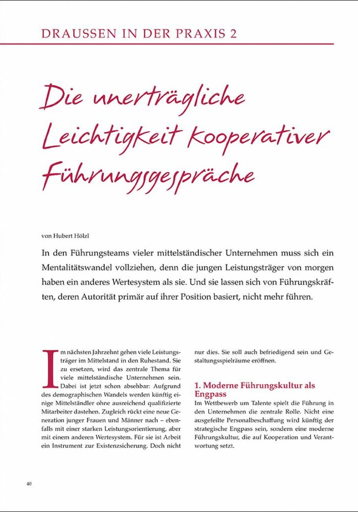 Die unerträgliche Leichtigkeit kooperativer Führungsgespräche