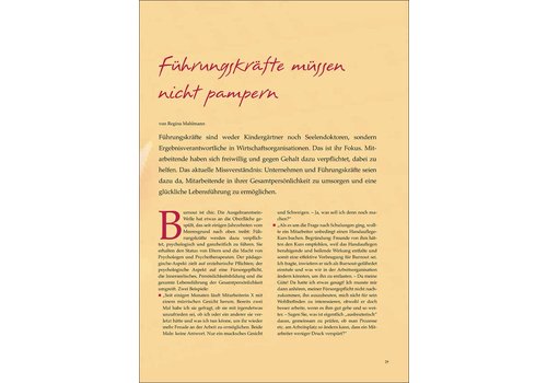 Führungskräfte müssen nicht pampern