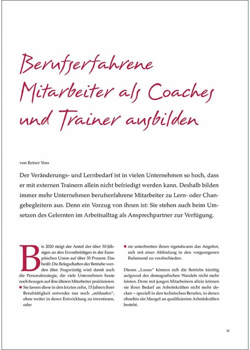 Berufserfahrene Mitarbeiter als Coaches und Trainer ausbilden