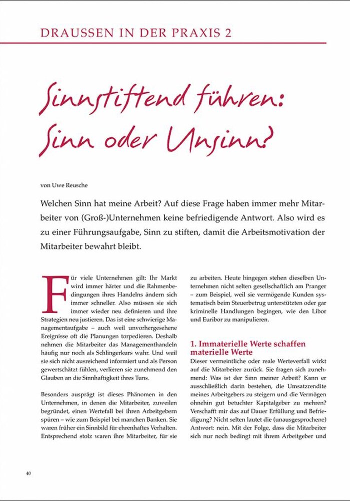 Sinnstiftend führen: Sinn oder Unsinn?