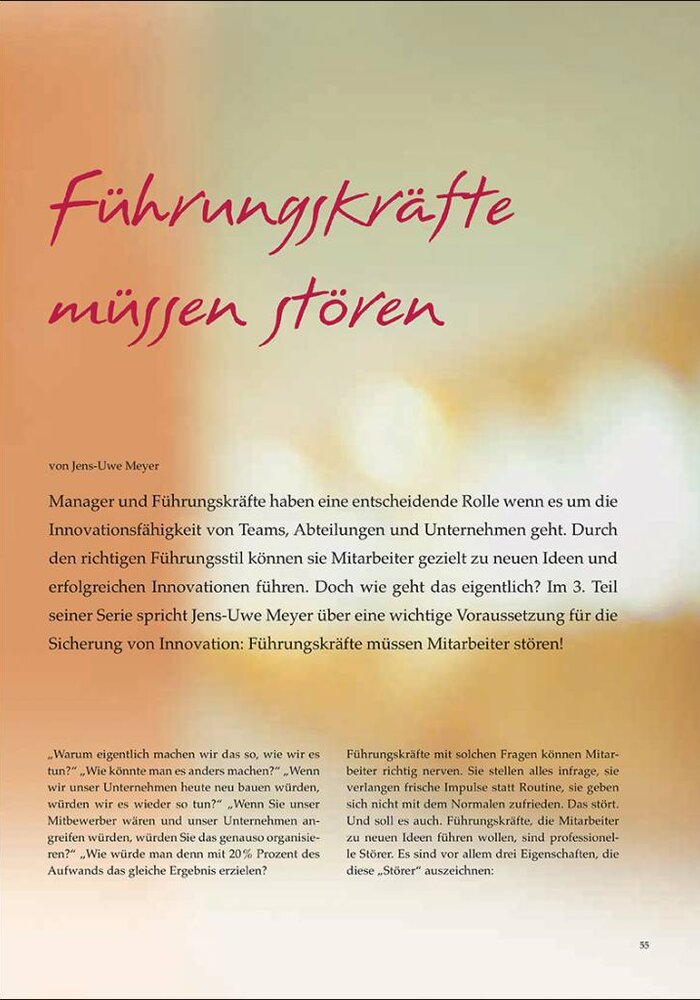 Führungskräfte müssen stören