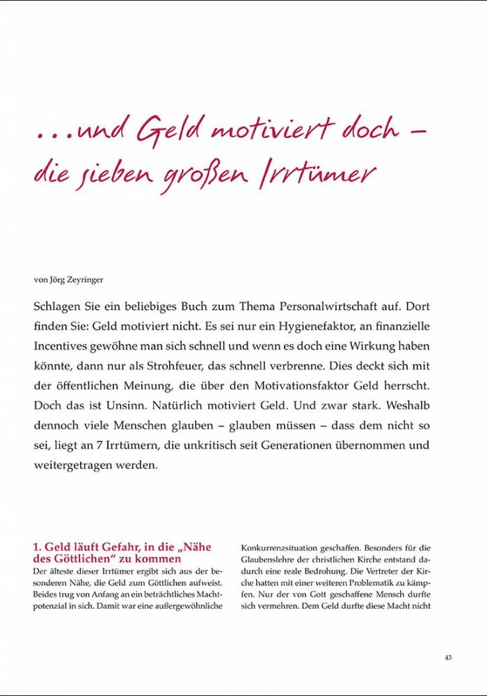 ... und Geld motiviert doch - die sieben großen Irrtümer