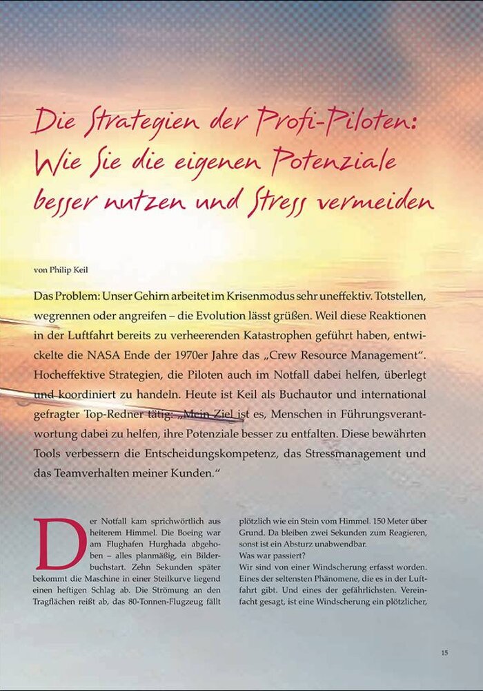 Die Strategien der Profi-Piloten: Wie Sie die eigenen Potenziale besser nutzen und Stress vermeiden