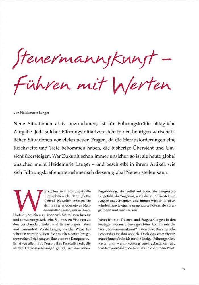 Steuermannskunst: Führen mit Werten
