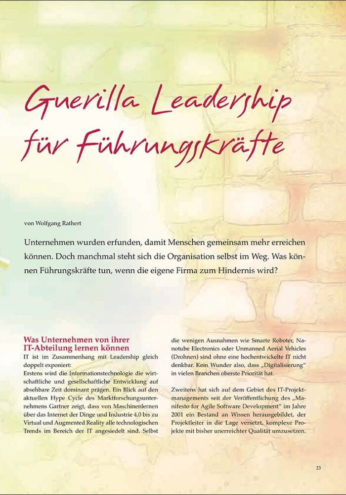 Guerilla Leadership für Führungskräfte
