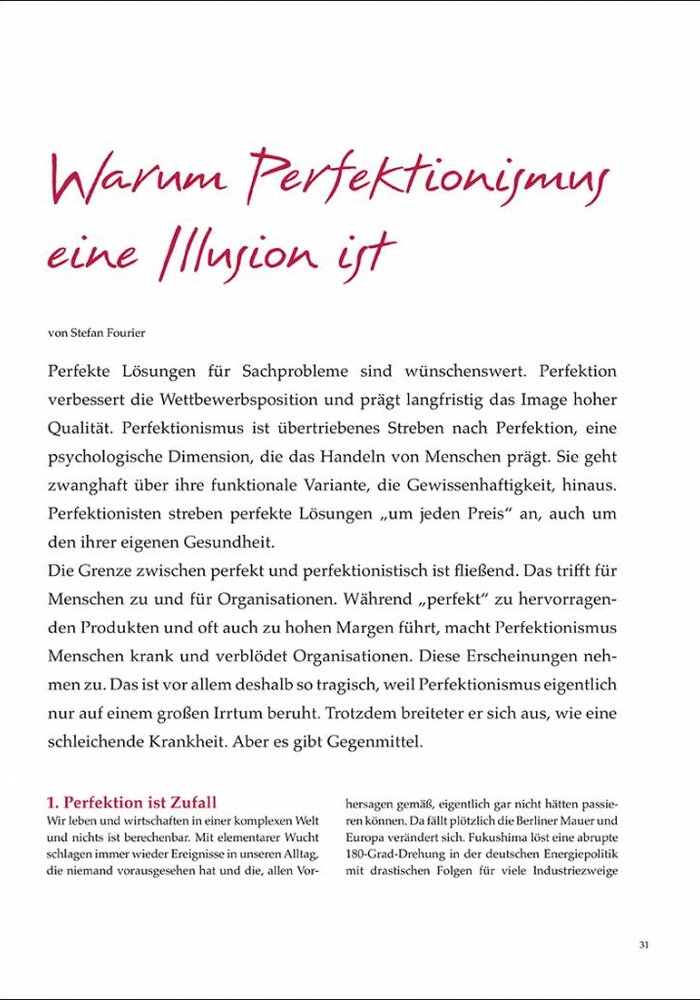 Warum Perfektionismus eine Illusion ist
