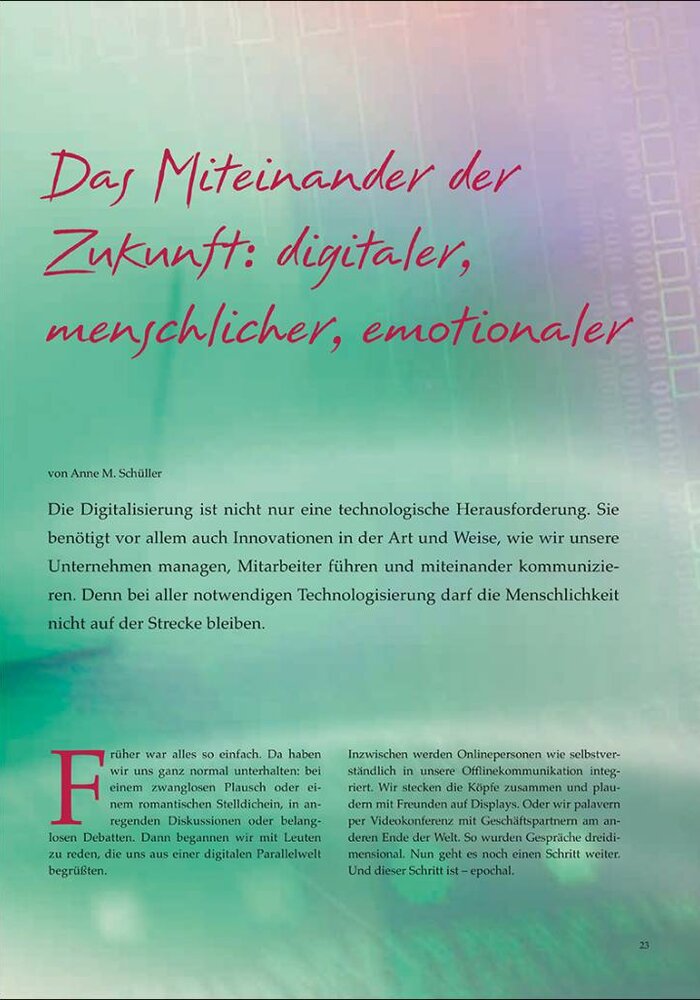 Das Miteinander der Zukunft: digitaler, menschlicher, emotionaler
