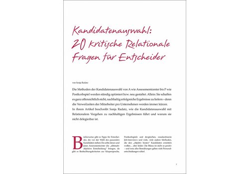 Kandidatenauswahl: 20 kritische Relationale Fragen für Entscheider