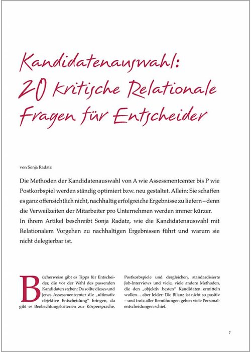 Kandidatenauswahl: 20 kritische Relationale Fragen für Entscheider