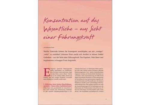 Konzentration auf das Wesentliche – aus Sicht einer Führungskraft