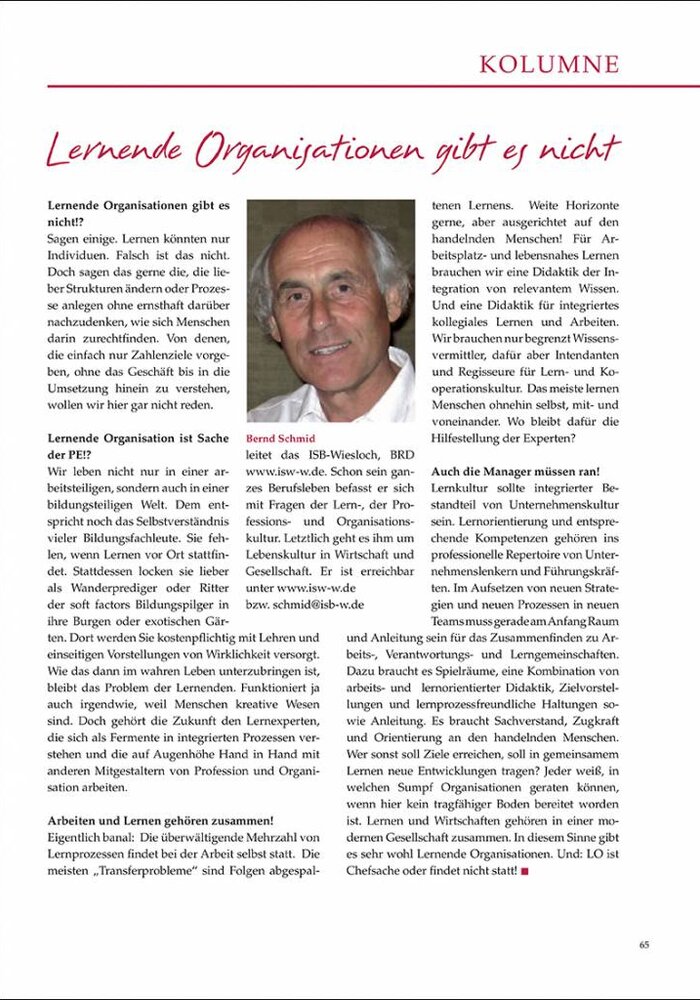 Lernende Organisationen gibt es nicht