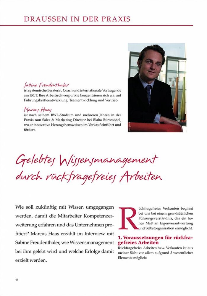 Gelebtes Wissensmanagement durch rückfragefreies Arbeiten