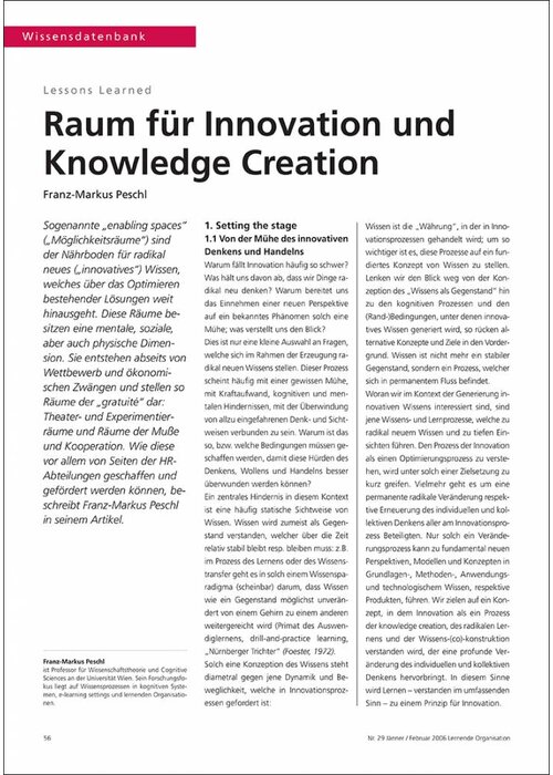 Raum für Innovation und Knowledge Creation