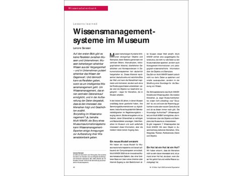 Wissensmanagementsysteme im Museum