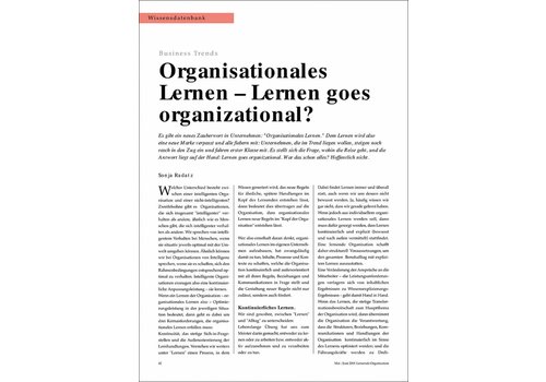 Organisationales Lernen - Lernen goes organizational?