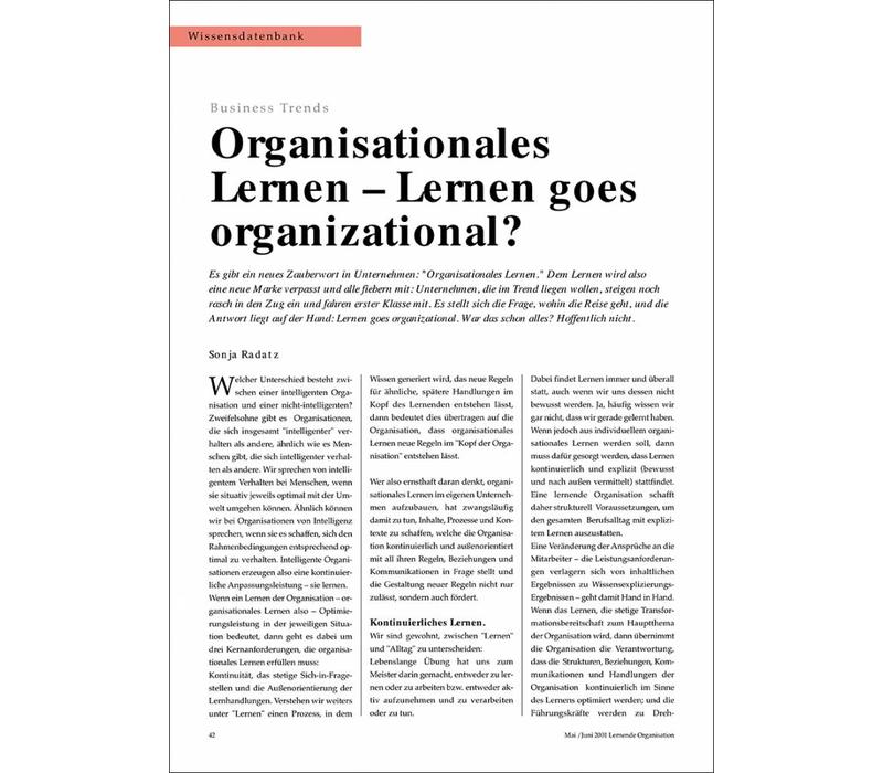Organisationales Lernen - Lernen goes organizational?