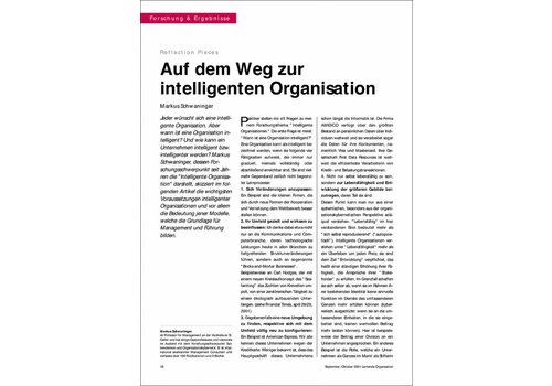 Auf dem Weg zur intelligenten Organisation