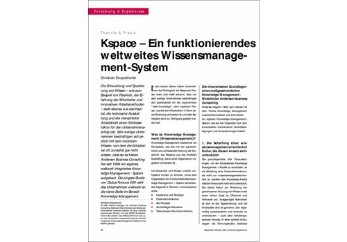 Kspace – Ein funktionierendes weltweites Wissensmanagement- System