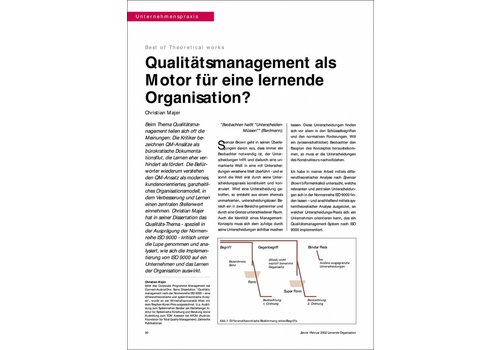 Qualitätsmanagement als Motor für eine lernende Organisation?