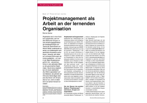 Projektmanagement als Arbeit an der lernenden Organisation