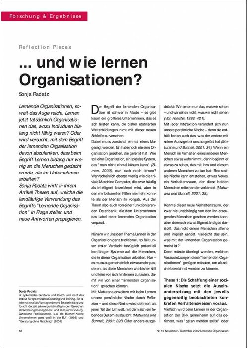 ... und wie lernen Organisationen?