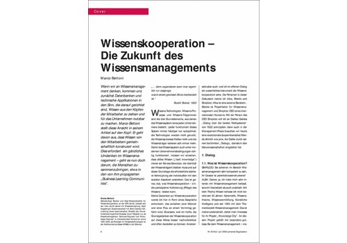 Wissenskooperation – Die Zukunft des Wissensmanagements