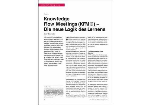 Knowledge Flow Meetings (KFM©) – Die neue Logik des Lernens