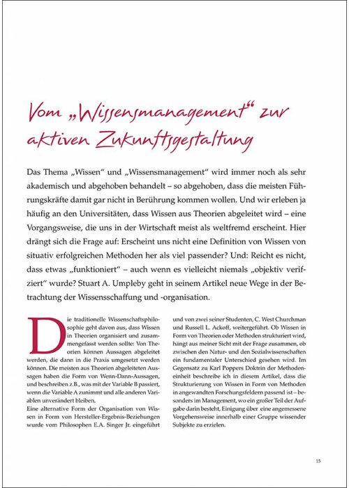 Vom „Wissensmanagement“ zur aktiven Zukunftsgestaltung
