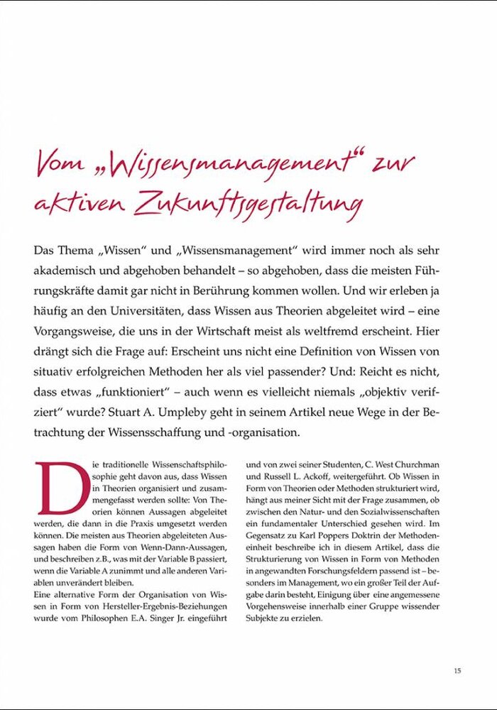 Vom „Wissensmanagement“ zur aktiven Zukunftsgestaltung