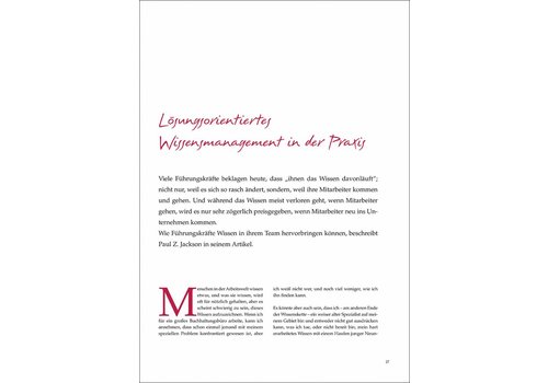 Lösungsorientiertes Wissensmanagement in der Praxis