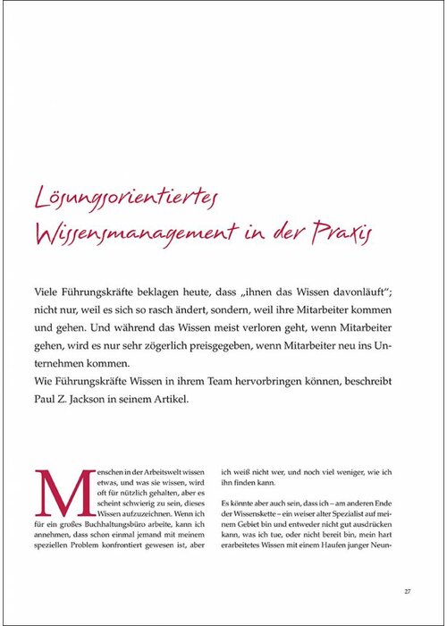 Lösungsorientiertes Wissensmanagement in der Praxis